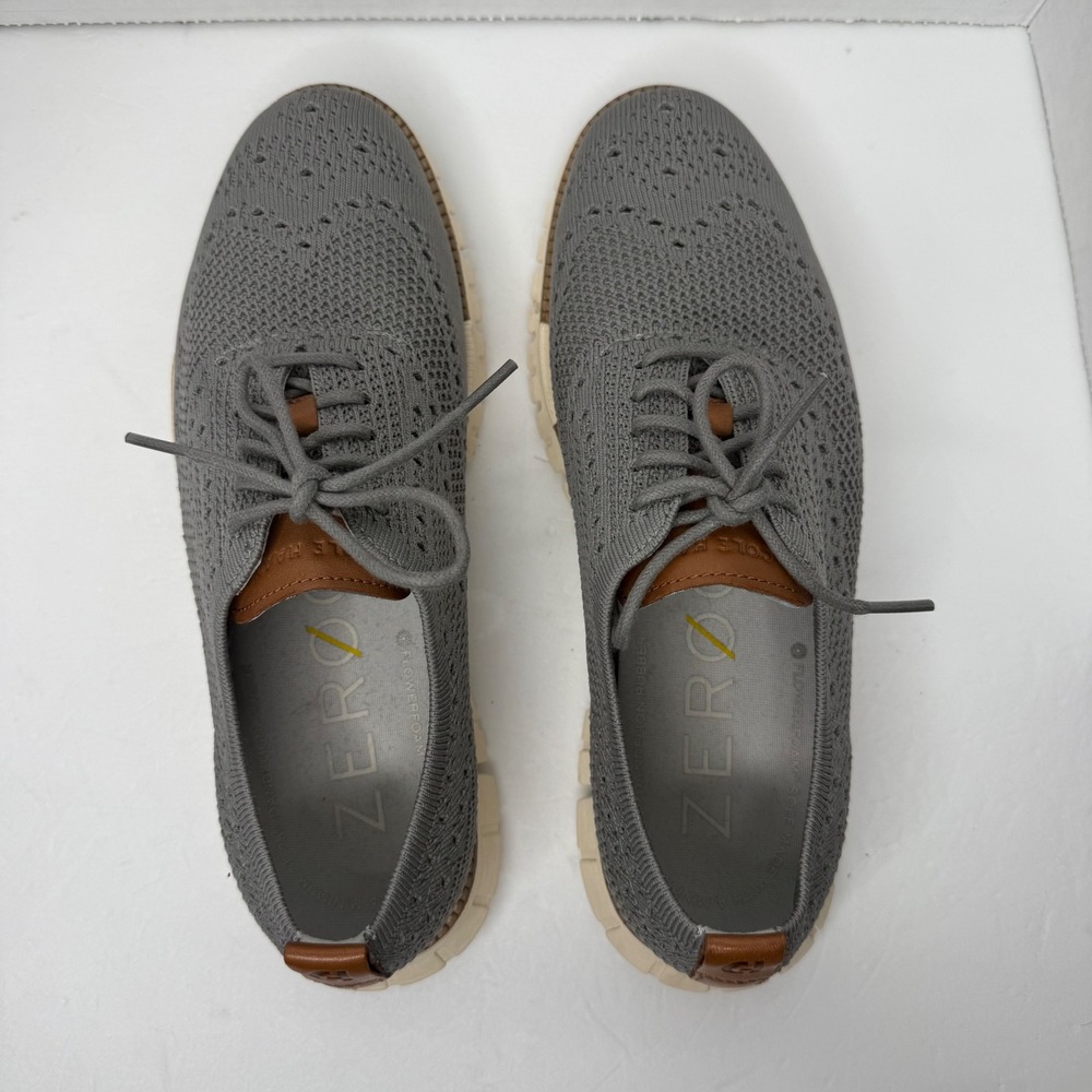 Cole Haan Zerogrand Remastered Stitchlite Wingtip Oxford Men 9M Grey Knit C39740 - Picture 6 of 10